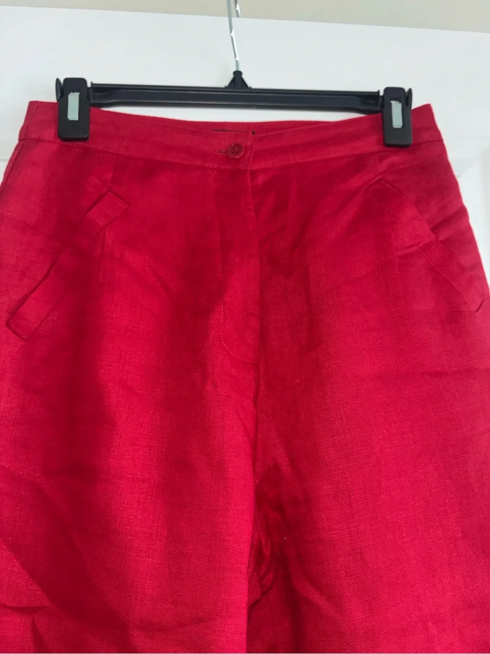 Reformation Women’s Size 2 Red High-Waisted Linen Wide-Leg Pants